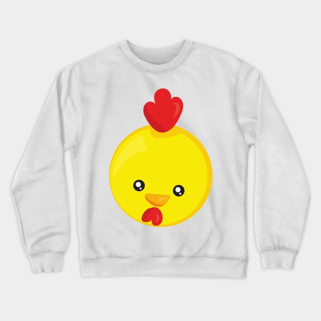 Cute Chicken, Baby Chicken, Chick, Rooster Crewneck Sweatshirt by Jelena Dunčević